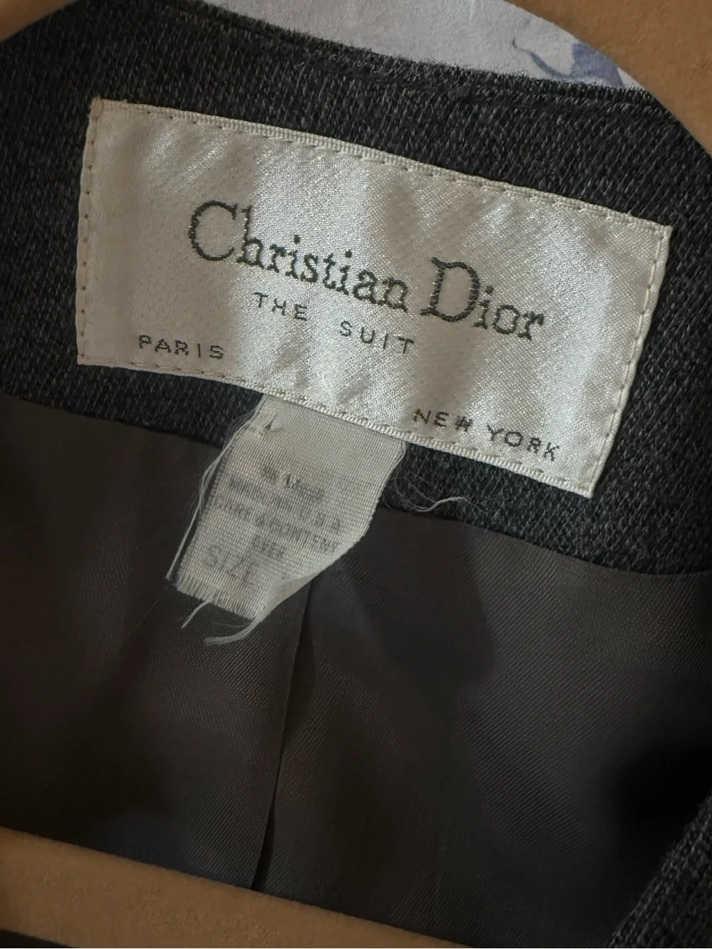 Vintage Christian Dior “The Suit” 100% Wool Gray Women’s Blazer, size 8